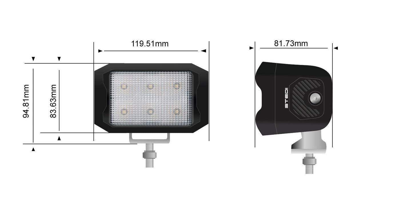STEDI G6 Black ULTRA FLOOD Work LED