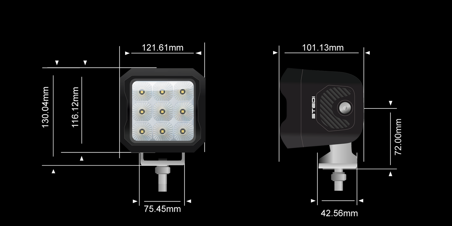 STEDI G9 Black FLOOD Work LED