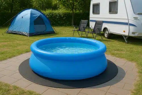 Poolmatte, Poolunterlage für runde Pools, Antirutschmatte Antirutschmatte Stärke 5mm (⌀ 211-488) mit Schwalbenschwanzverbindung