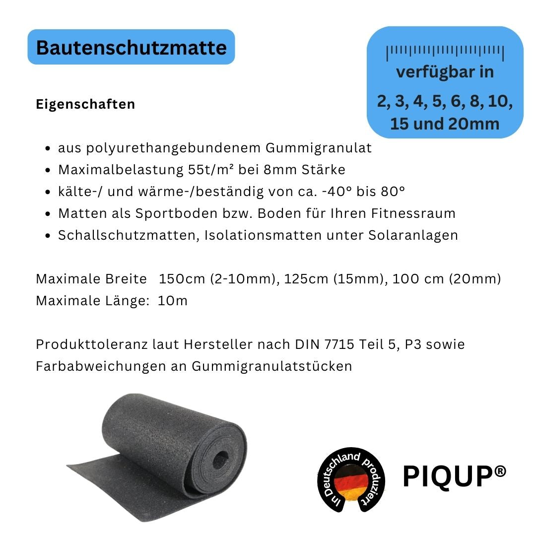 Bautenschutzmatte Stärke 20mm nach Maß – Rutschfest & für Dich zugeschnitten