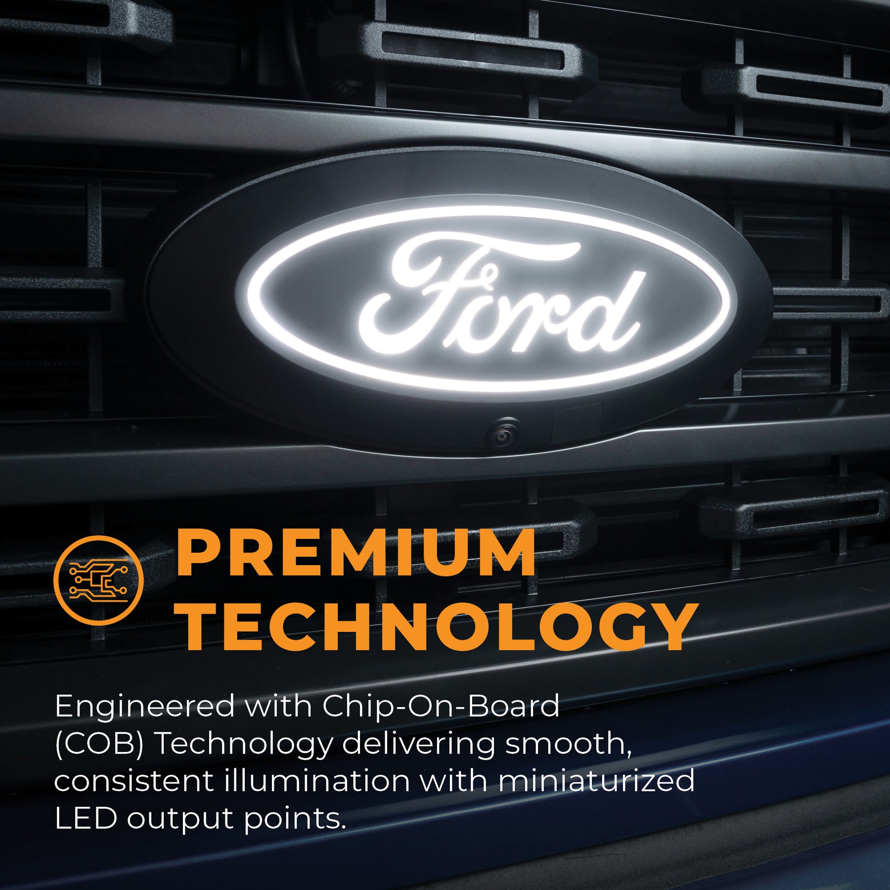 Putco Luminix LED Emblem für Ford Ranger 2024–2026 – Frontgrill Logo mit Weißlicht & Animation