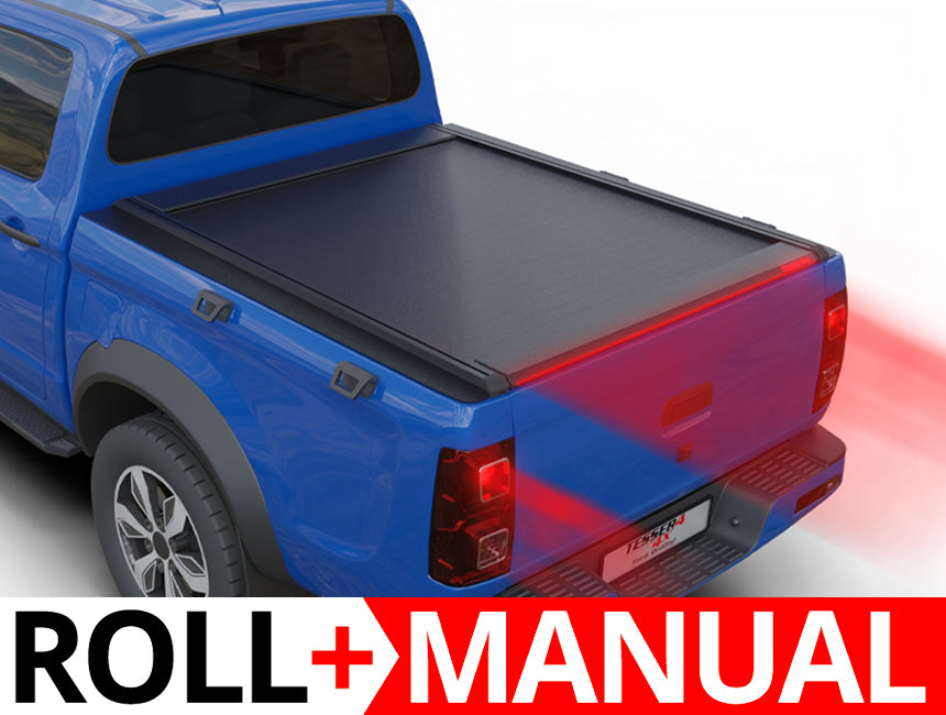 Pickuprollo Tessera Roll+ für Dongfeng Rich6, Doppelkabine – Laderaumabdeckung aus Aluminium, Schwarz Matt
