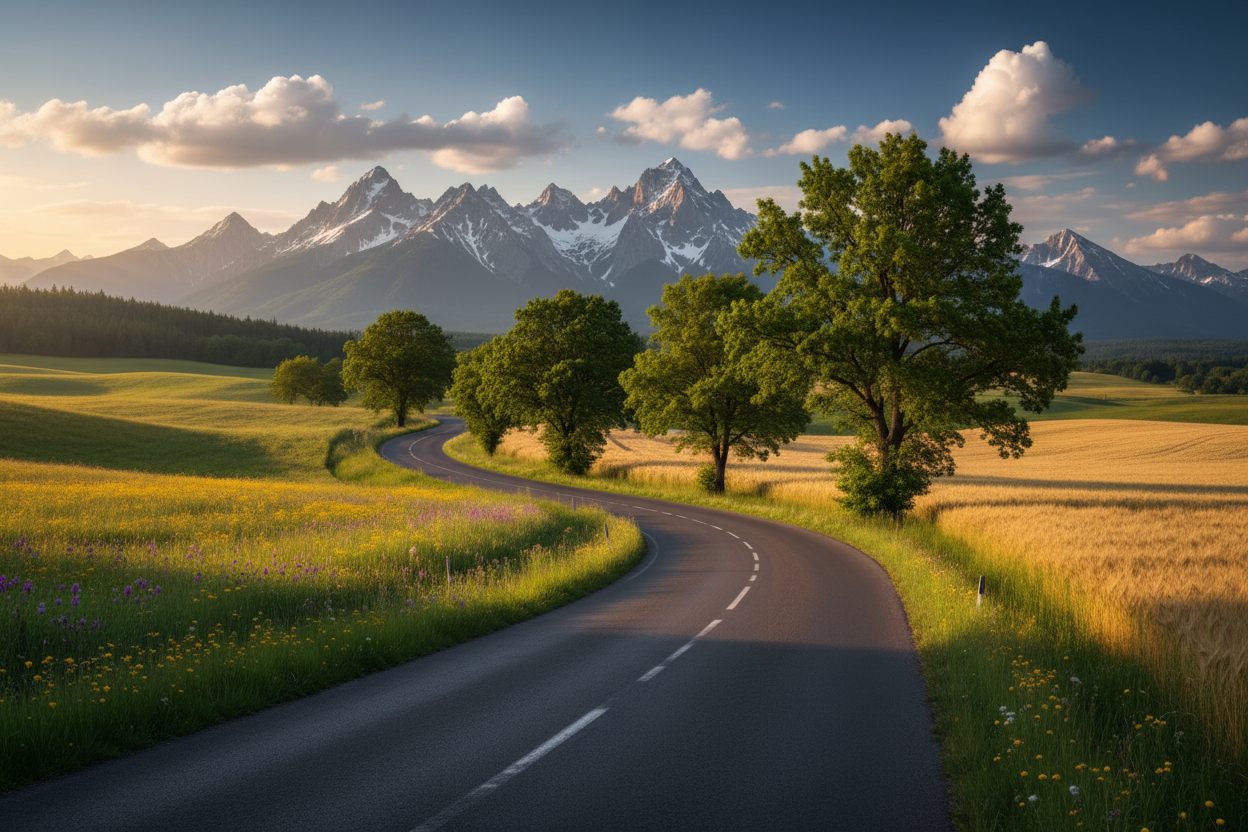 landschaft mit einer straße