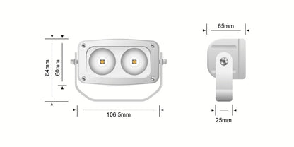 STEDI Marine White 20W Twin LED Flood Light