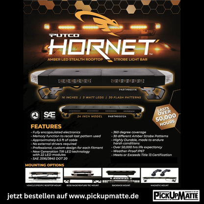 Putco Hornet Amber LED Stealth Rooftop Strobe Light Bar – Warnlichtleiste für Pickups & Nutzfahrzeuge
