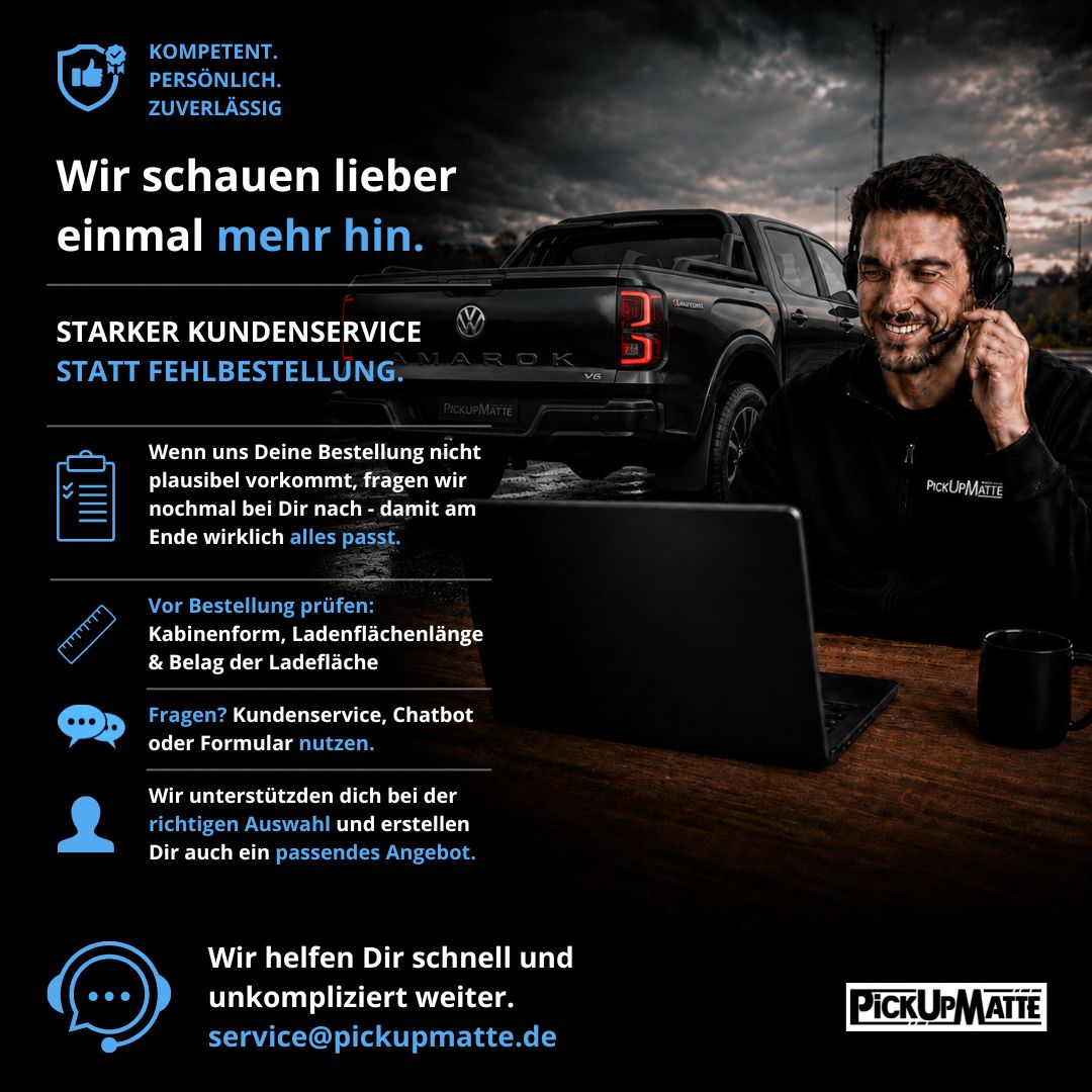 Antirutschmatte für VW Amarok, ab 2023 New Generation  – passgenauer Laderaumschutz