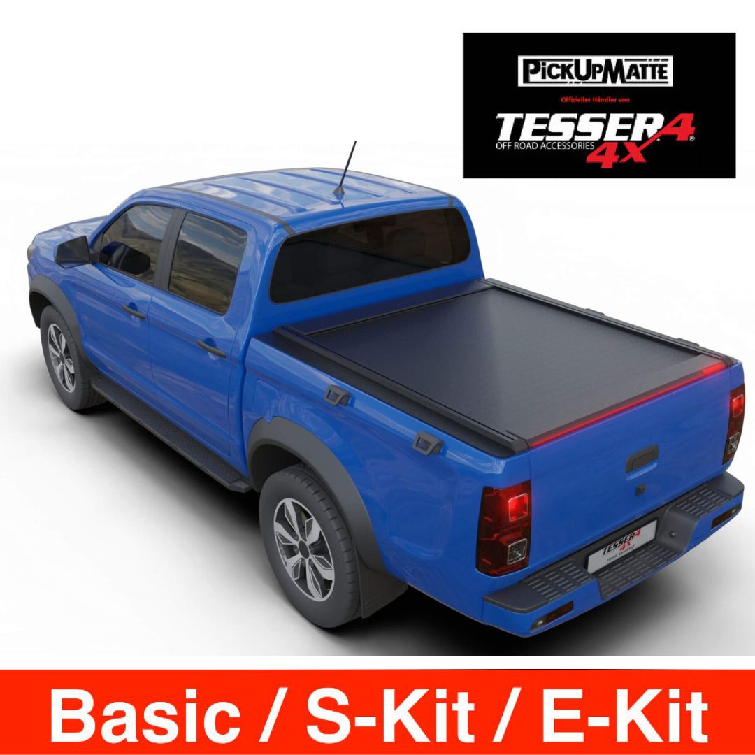 Pickuprollo Tessera Roll+ für Evo Cross 4 – Laderaumabdeckung aus Aluminium, Schwarz Matt