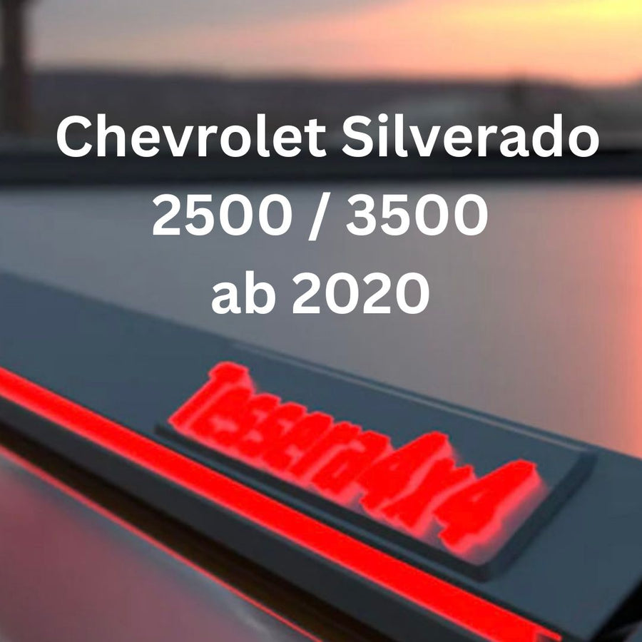 Pickuprollo Tessera Roll+ für Chevrolet Silverado 2500 / 3500 HD, ab 2020 – Laderaumabdeckung aus Aluminium, Schwarz Matt