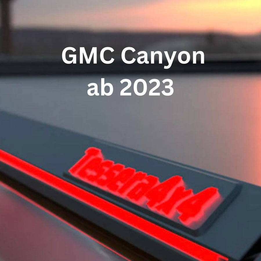 Pickuprollo Tessera Roll+ für GMC Canyon, CrewCab, Short Box, ab 2023 – Laderaumabdeckung aus Aluminium, Schwarz Matt