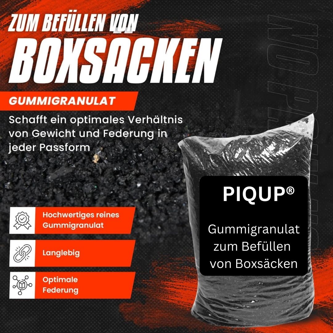 Box Premium Gummigranulat 30 kg, ca. 50 ltr., Füllmaterial für Boxsack Boxbirne Wandschlagkissen Makiwara Maisbirne Boxbirne Schlagbirne Trittsack