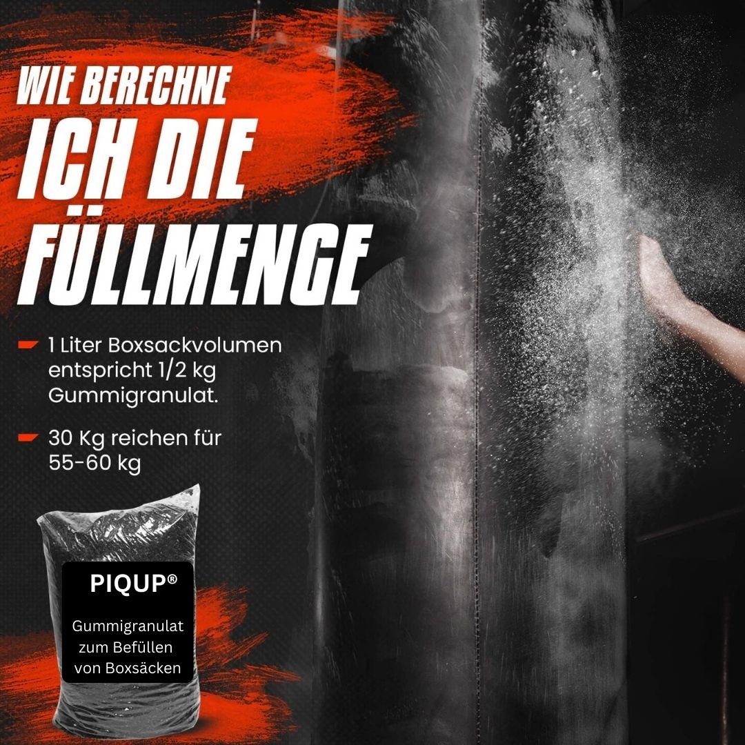 Box Premium Gummigranulat 30 kg, ca. 50 ltr., Füllmaterial für Boxsack Boxbirne Wandschlagkissen Makiwara Maisbirne Boxbirne Schlagbirne Trittsack