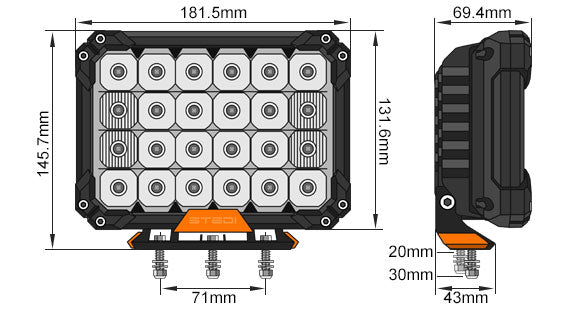 STEDI QUAD PRO LED LED – Fernscheinwerfers (2 Stück)