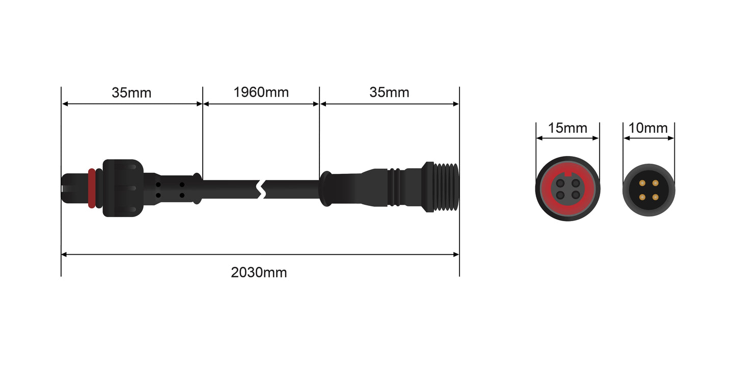STEDI 2m Kabel – Verlängerung Surface RGB Rock Lights