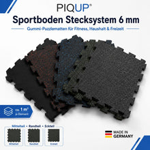 PIQUP® Sportboden Stecksystem 6 mm – Gummi-Puzzlematten
