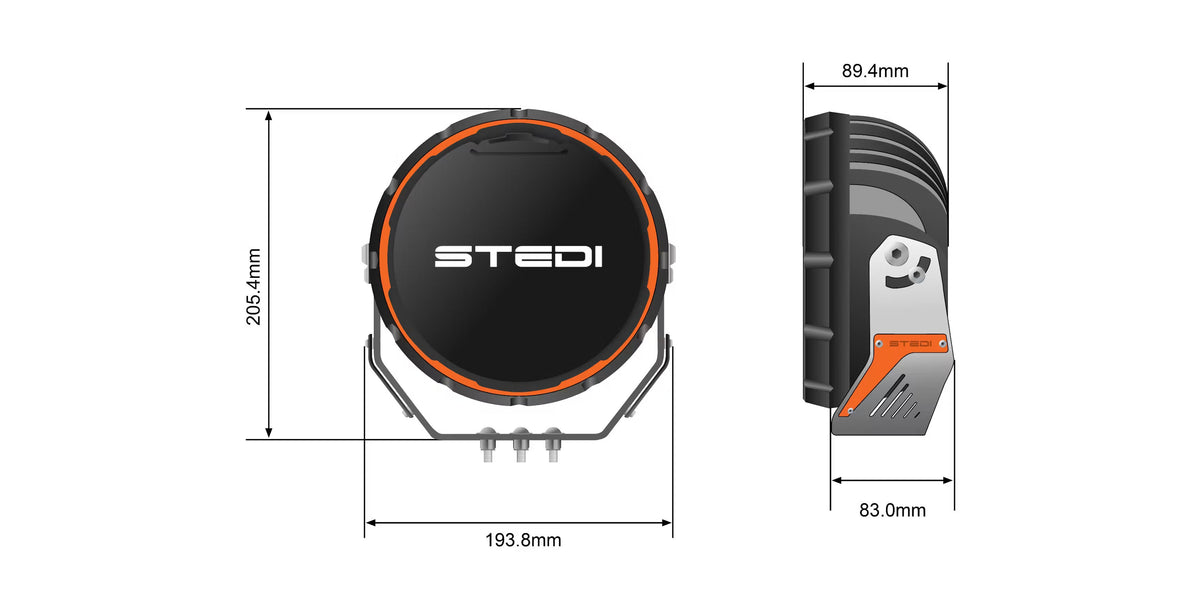 STEDI Type – X™ Sport Plus 7" LED LED – Fernscheinwerfers (2 Stück)