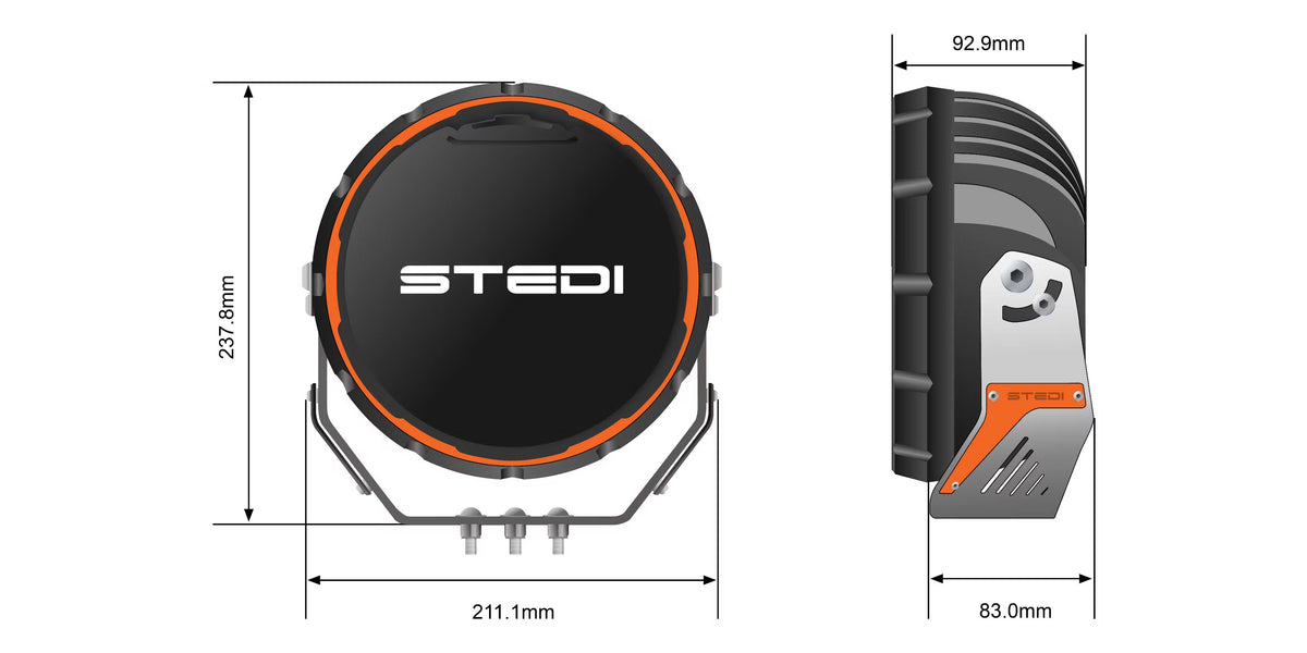 STEDI Type – X™ Sport Plus 8.5" LED LED – Fernscheinwerfers (2 Stück)