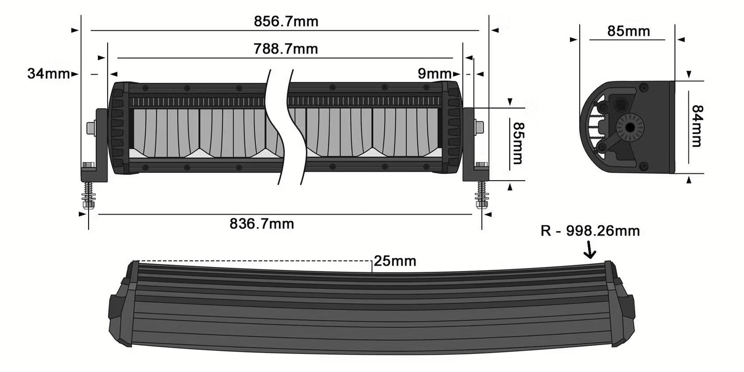 STEDI Marine LED – Lightbar ST2K Curved 31 Zoll