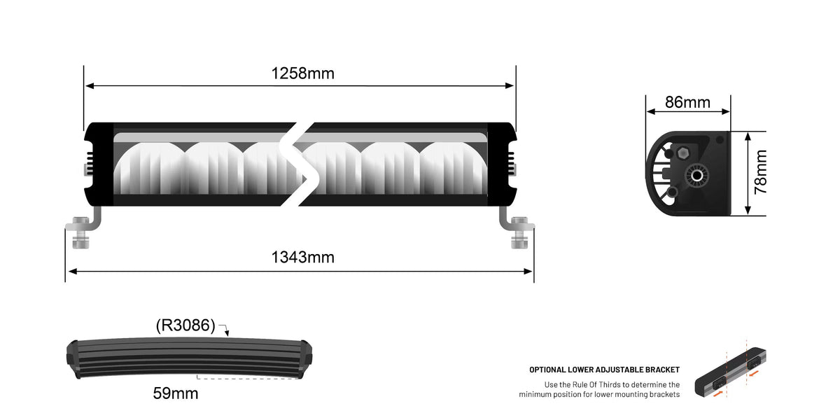 STEDI LED LED – Lightbar – ST2K Touch Curved – 50 Zoll