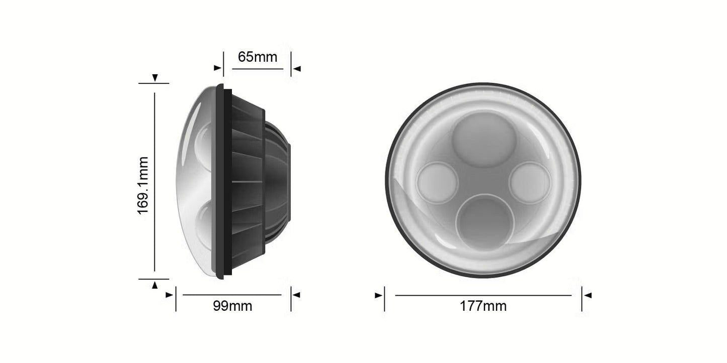 STEDI 7Inch Iris LED Headlight – Chrome (5700K)