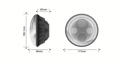 STEDI 7Inch Iris LED Headlight – Chrome (5700K)